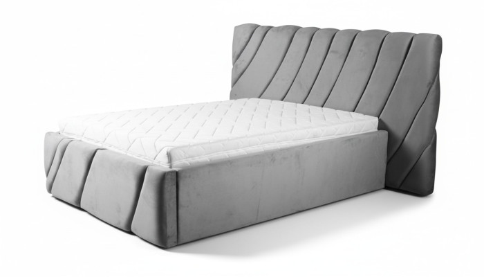 Lit gris lits en velours Lit double 140x200 Lits de design Mobilier d'hôtel