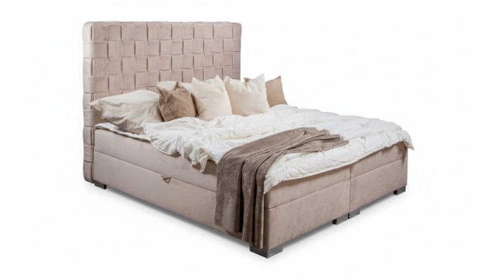 Chambre beige Lits Rembourrage Lit Chesterfield Tissu Nouveau
