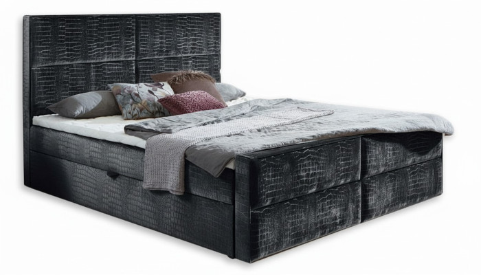 Chic chambre grise, design de meubles en bois élégants, nouveau tissu d'ameublement.