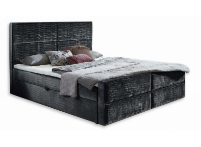 Chic chambre grise, design de meubles en bois élégants, nouveau tissu d'ameublement.