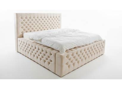 Lit de luxe Chesterfield Velours Lits Textile Double Hôtel Mobilier 140x200