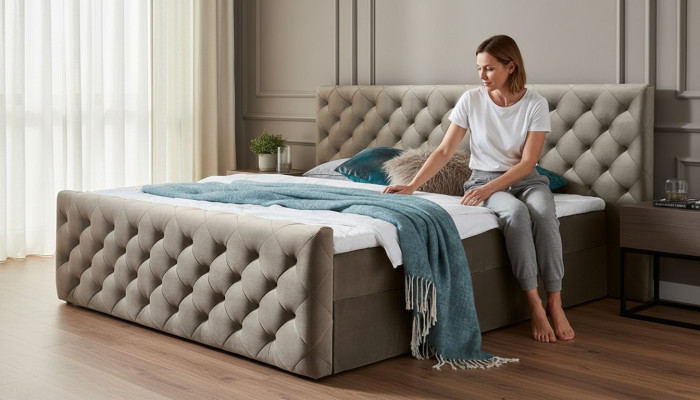 Chesterfield Velvet Lits Lit double 160x200 Lits design Mobilier d'hôtel