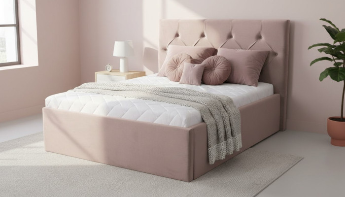 Chambre de luxe Lit Lit double Textile Lit Tissu Lits Meubles Ameublement