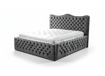 Lit Chesterfield Lit en velours Lit double 160x200 Design Hôtel Mobilier