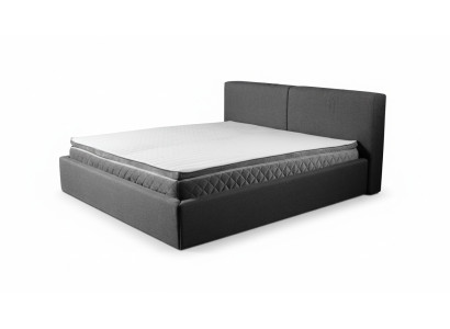 Lit double gris Rembourrage Lit base de lit Design Élégant Lit en tissu