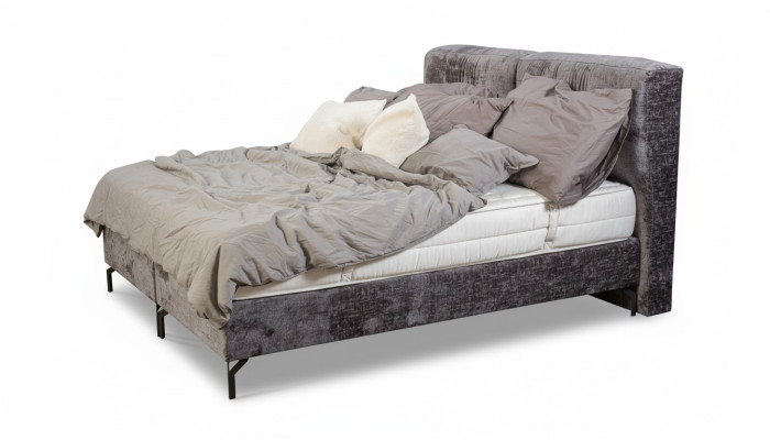 Lit double gris mobilier de chambre moderne designer lits textiles nouveaux