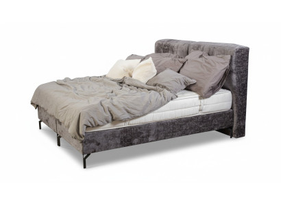 Lit double gris mobilier de chambre moderne designer lits textiles nouveaux