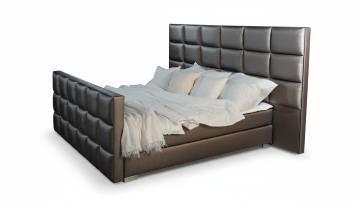 Lit double gris Chambres modernes Lits élégants Lits en cuir neufs