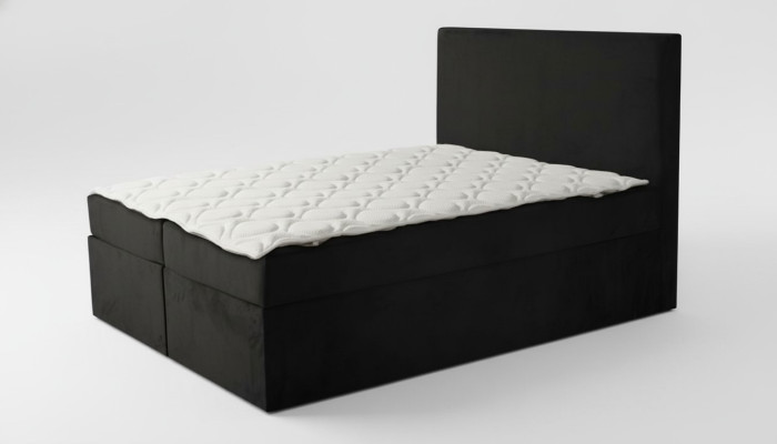 Lit double noir Classique s Mobilier de chambre Design Élégant Tissu neuf