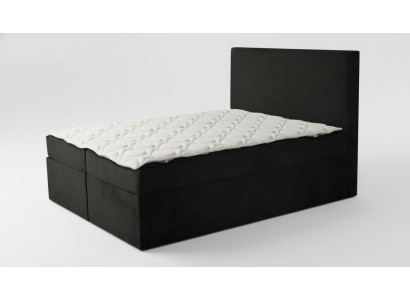 Lit double noir Classique s Mobilier de chambre Design Élégant Tissu neuf