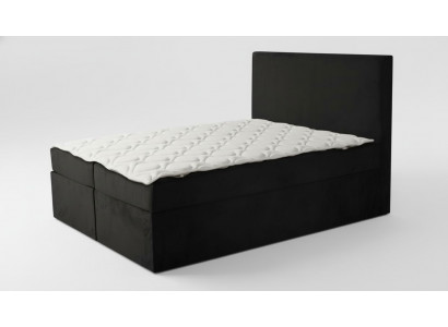Lit double noir Classique s Mobilier de chambre Design Élégant Tissu neuf