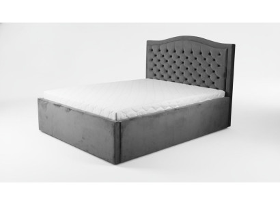 Lit Chesterfield gris Classique pour chambre Design de meubles Élégant en tissu