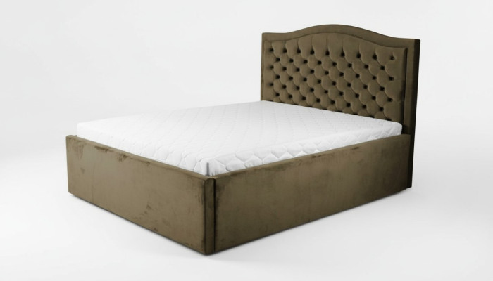 Lit Chesterfield vert classique, design de meubles de chambre élégant en tissu