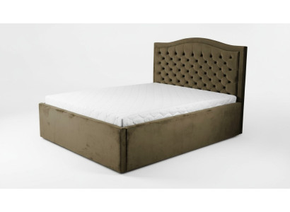 Lit Chesterfield vert classique, design de meubles de chambre élégant en tissu