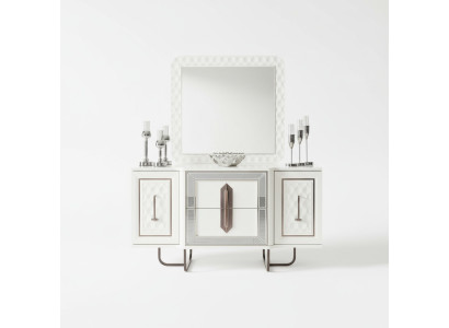 Buffet blanc Commode Consoles Table Miroir 2 pièces. Armoires à tiroirs, bahuts