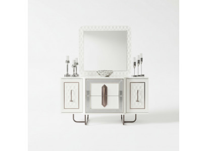 Buffet blanc Commode Consoles Table Miroir 2 pièces. Armoires à tiroirs, bahuts