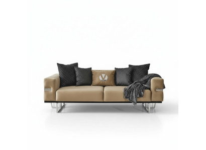 Canapé de luxe avec pieds en acier inoxydable, revêtement de siège, canapés design, meubles 230cm
