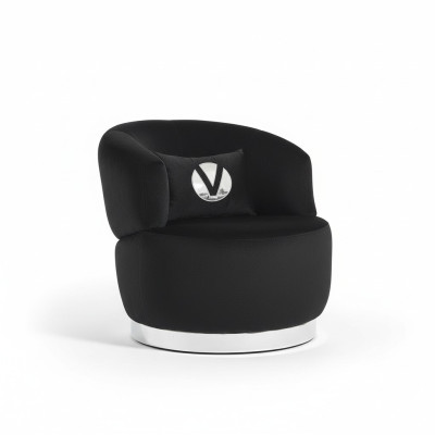 Fauteuil noir 1 place en tissu pour salon de luxe, nouveau design, fauteuil moderne