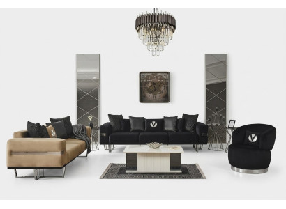 Salon Mobilier Italien Ameublement Canapé Set Canapé en tissu Canapés 4 pièces