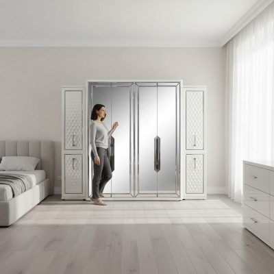 Armoire Armoire Luxueuse Armoires en Bois Design Mobilier Chambre Blanc neuf