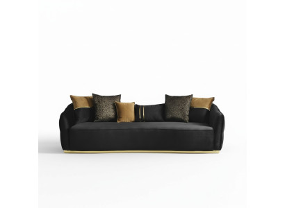 Tissu doré 3 places Canapé en tissu Marron Canapé rembourré Canapés Canapés Mobilier