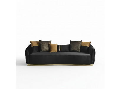 Tissu doré 3 places Canapé en tissu Marron Canapé rembourré Canapés Canapés Mobilier