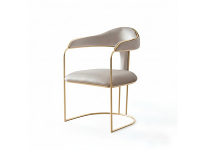 Chaise de loisirs en métal au design moderne, chaise rembourrée grise moderne nouvelle.