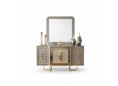 Suite Sideboard Mirror Chests of drawers Luxury Sideboard Wardrobe Set Wood new  Ensemble Buffet Commode Miroir de Commode de Luxe Armoire en Bois Nouveau