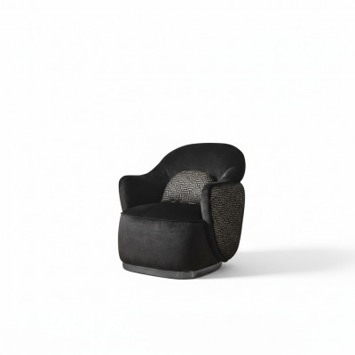 Fauteuil 1 place Design noir de luxe pour salon moderne et élégant en tissu de couverture neuf