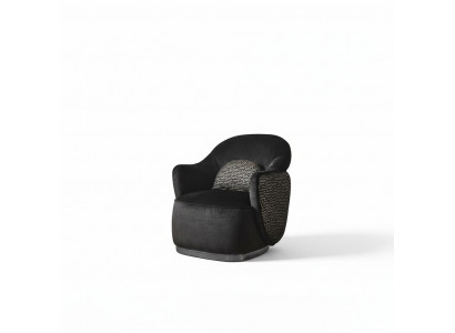Fauteuil 1 place Design noir de luxe pour salon moderne et élégant en tissu de couverture neuf