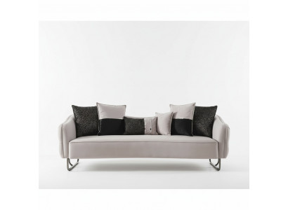 Canapé 3 places beige style sofa luxe salon moderne design tissu d'ameublement neuf