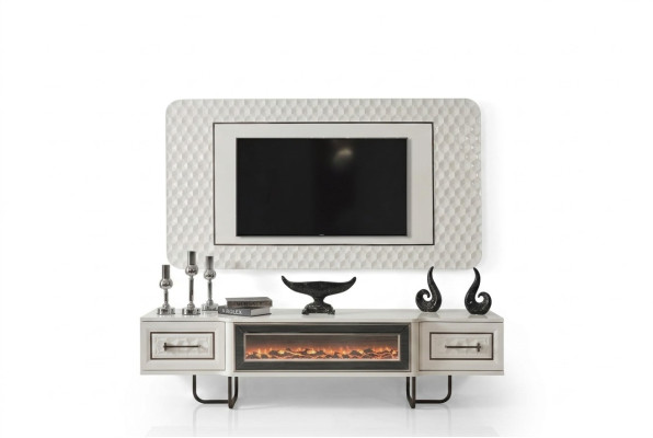 Cheminée Vaisselier Meuble télé Meuble télévision Commode 2 pièces. Meuble télé mural Mur