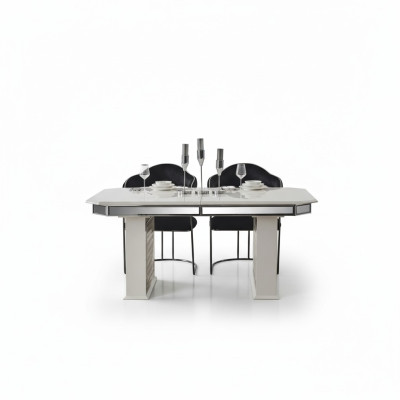 Table à manger beige Design Tables Table de luxe extensible Meubles Salle à manger Meubles