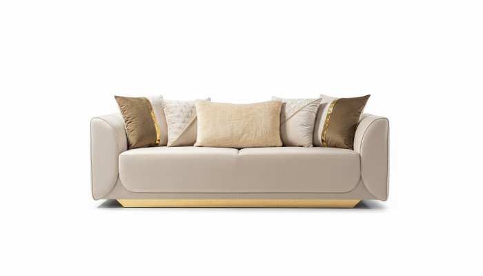 Conception de canapés relax 3 places Club Lounge Sofa Revêtement en tissu Canapé en tissu
