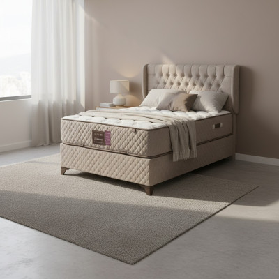Lit Chesterfield Lits pour Chambre Textile 180x200cm incl. Matelas