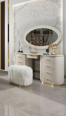 Coiffeuse Set Console Miroir Mobilier de chambre Design Ensemble de tabouret nouveau