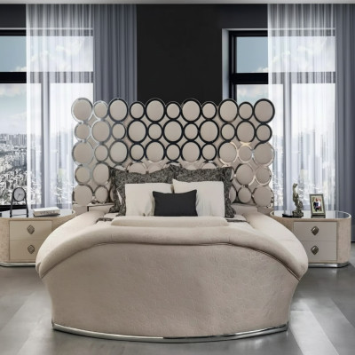 Lit de designer lits en textile de luxe Chambre à coucher Lit double lit 200x200cm cadre de lit