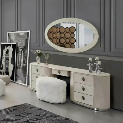 Coiffeuse Ensemble Console Miroir Chambre Mobilier Design Tabouret Set nouveau