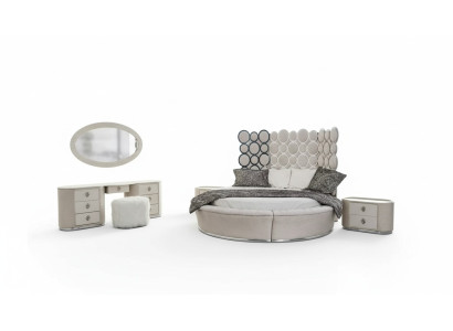 Ensemble de chambre lit moderne + 2 tables de chevet + coiffeuse + nouveau miroir