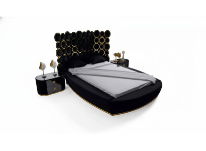 Lit de designer lits en tissu de luxe Chambre à coucher Lit double 200x200cm cadre de lit