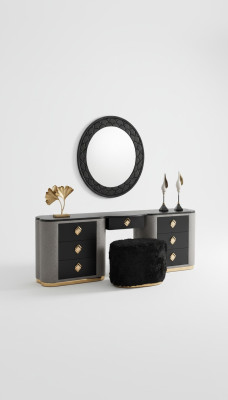 Coiffeuse Ensemble de console de miroir de salle de conception de meubles de chambre de table de toilette nouveau