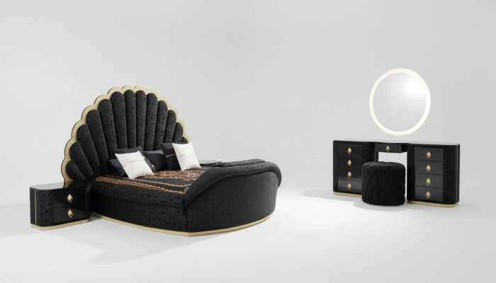 Mobilier de chambre moderne et luxueux fabriqué avec des tissus de haute qualité et du bois robuste