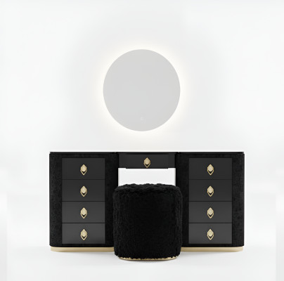 Table de toilette Ensemble de console Miroir Mobilier de chambre Design Ensemble de tabouret Nouveau