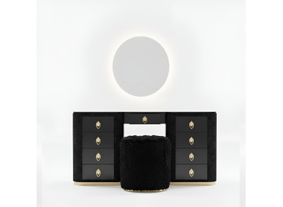 Table de toilette Ensemble de console Miroir Mobilier de chambre Design Ensemble de tabouret Nouveau