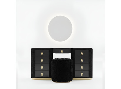 Table de toilette Ensemble de console Miroir Mobilier de chambre Design Ensemble de tabouret Nouveau