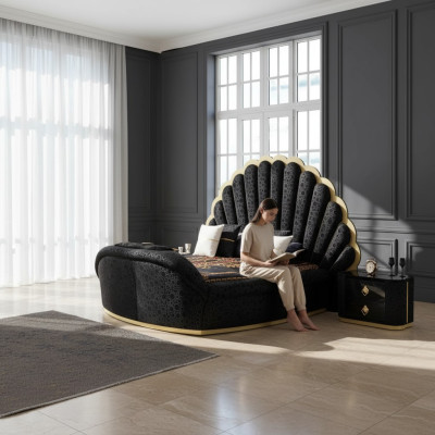 Chambre à coucher Lit 2x Tables de chevet Lits de luxe Ensemble de meubles complet 3pcs. neuf