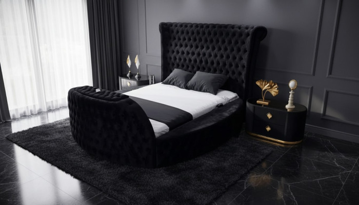 Lit noir Chesterfield lit moderne Lit double lit moderne lit rembourré