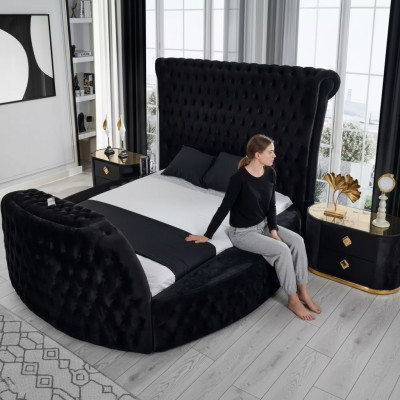 Lit moderne Chesterfield dans une luxueuse couleur noire