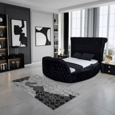 Lit moderne Chesterfield dans une luxueuse couleur noire