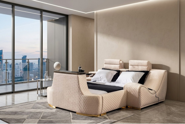 Lit double, lit double de luxe, cadre de lit design moderne, cadre de lit, lits